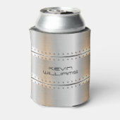 Metallische silbergraue Streifen Dosenkühler (Kanne Rückseite)