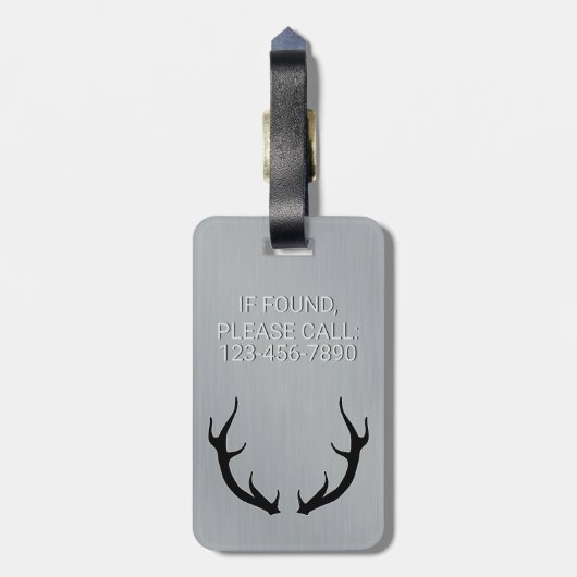 Metallische silberne gepäckanhänger (Rückseite vertikal)