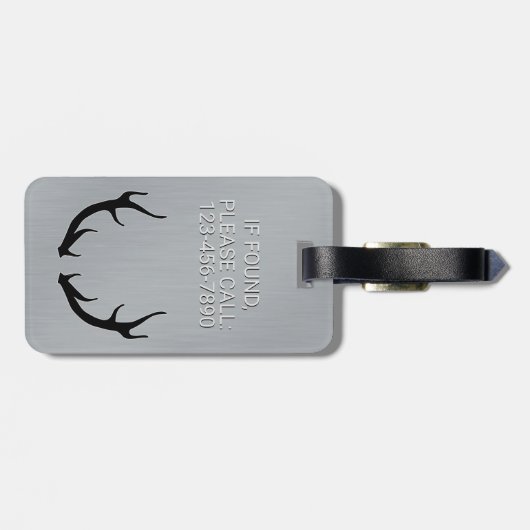 Metallische silberne gepäckanhänger (Rückseite horizontal)