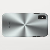 Metallische silberne Imitate aus Edelstahl Case-Mate iPhone Hülle (Rückseite (Horizontal))