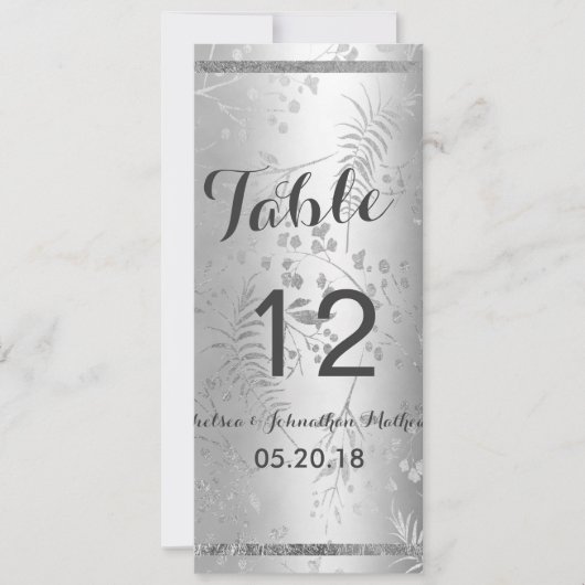 Metallische silberne Tischnummern (Vorderseite)