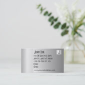 Metallische silberne Visitenkarte (Stehend Vorderseite)