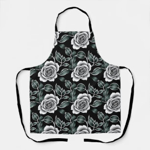 Metallische Silberrosen mit dunkelgrünen Blättern Schürze