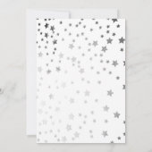 Metallische Silberstars Einladung (Rückseite)