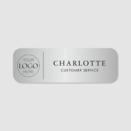 Metallische Silver Custom Logo Office Mitarbeiter Namensschild