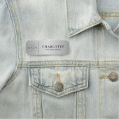 Metallische Silver Custom Logo Office Mitarbeiter Namensschild (Beispiel)