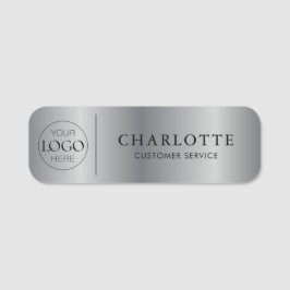 Metallische Silver Custom Logo Office Mitarbeiter Namensschild