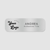 Metallische Silver Safety Button Name Custom Moder (Vorderseite)