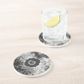 Metallische Silver Sequins Look Disco Mirror Monog Untersetzer (Seite)