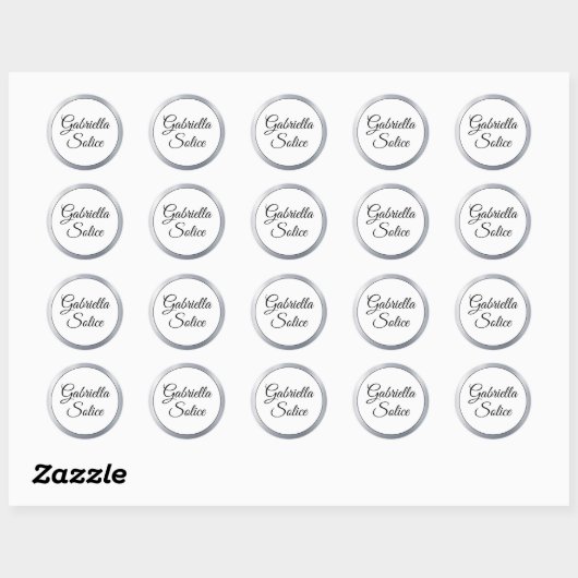 Metallische Silver Shine Custom Monogram Stickers (Blatt)