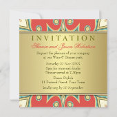 Metallische Sonnenblume Goldene Abendessen Party E Einladung (Rückseite)