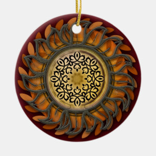 Metallische Sonnenpracht Keramikornament