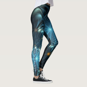 Metallische Spinnnetze Leggings