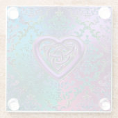 Metallische Spitze mit keltischem Herz-Untersetzer Glasuntersetzer (Rückseite)