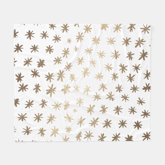 Metallische Sterne - Gold Fleecedecke (Vorderseite (Horizontal))
