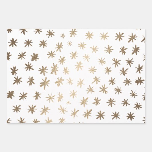 Metallische Sterne - Gold Geschenkpapier Set (Vorderseite 2)
