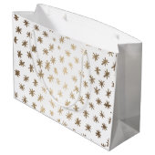 Metallische Sterne - Gold Große Geschenktüte (Rückseite Schrägansicht)
