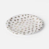 Metallische Sterne - Gold Pappteller (Schrägansicht)