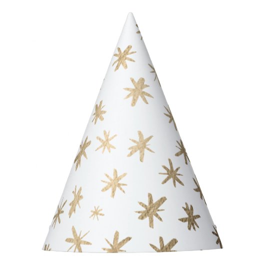 Metallische Sterne - Gold Partyhütchen (Vorderseite)