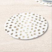 Metallische Sterne - Gold Runder Pappuntersetzer (Angewinkelt)