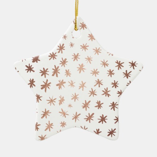 Metallische Sterne - Kupfer Keramik Ornament (Vorne)