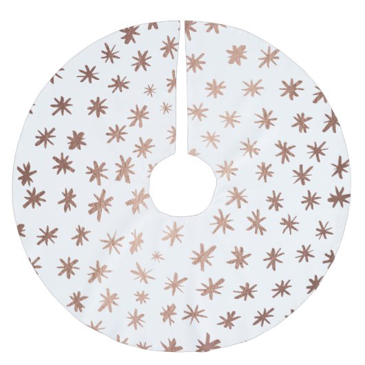 Metallische Sterne - Kupfer Polyester Weihnachtsbaumdecke (Vorderseite)