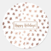 Metallische Sterne - Kupfer Runder Aufkleber (Vorderseite)