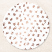 Metallische Sterne - Kupfer Runder Pappuntersetzer (Vorderseite)