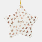 Metallische Sterne mit Namen - Kupfer Keramik Ornament (Vorne)
