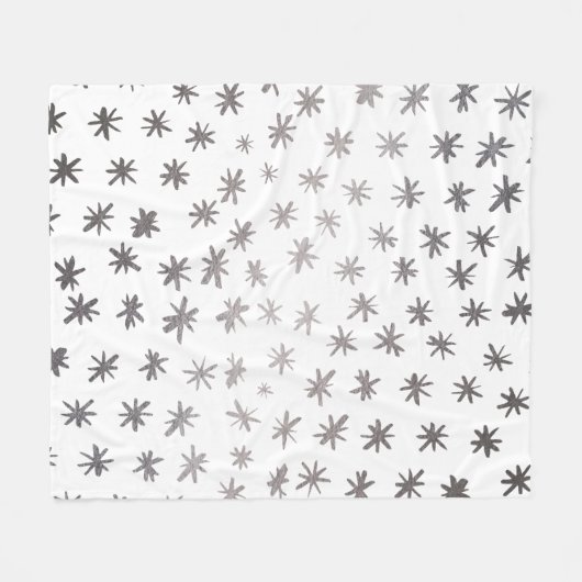 Metallische Sterne - silber Fleecedecke (Vorderseite (Horizontal))
