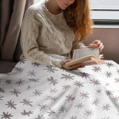 Metallische Sterne - silber Fleecedecke