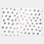 Metallische Sterne - silber Geschenkpapier Set (Vorderseite 2)