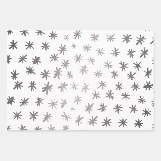 Metallische Sterne - silber Geschenkpapier Set (Vorderseite 2)