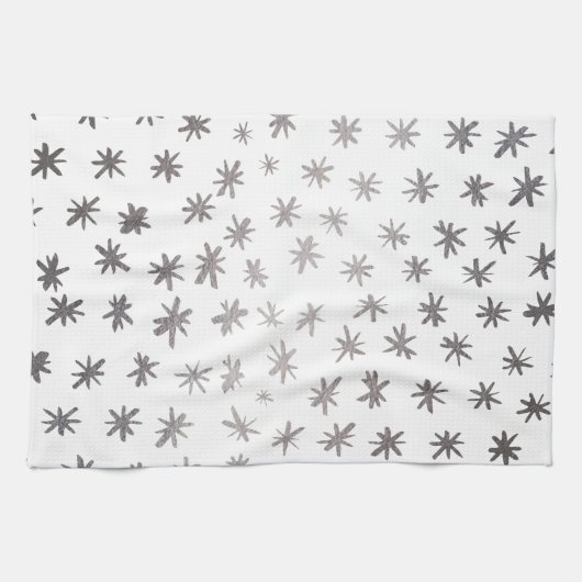 Metallische Sterne - silber Geschirrtuch (Horizontal)