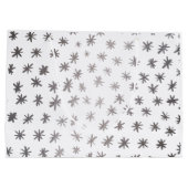Metallische Sterne - silber Große Geschenktüte (Rückseite)