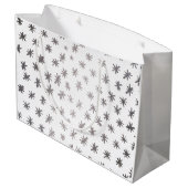 Metallische Sterne - silber Große Geschenktüte (Rückseite Schrägansicht)