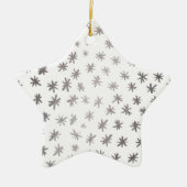 Metallische Sterne - silber Keramik Ornament (Vorne)