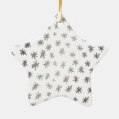 Metallische Sterne - silber Keramik Ornament (Hinten)