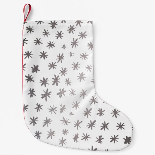 Metallische Sterne - silber Kleiner Weihnachtsstrumpf (Vorderseite)