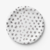 Metallische Sterne - silber Pappteller (Vorderseite)