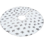 Metallische Sterne - silber Polyester Weihnachtsbaumdecke (Schrägansicht)