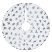 Metallische Sterne - silber Polyester Weihnachtsbaumdecke (Vorderseite)