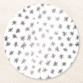 Metallische Sterne - silber Runder Pappuntersetzer (Vorderseite)