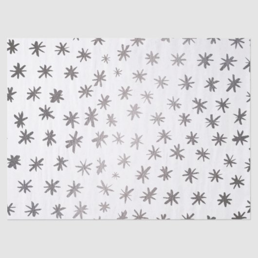 Metallische Sterne - silber Seidenpapier (Vorderseite)