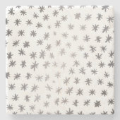 Metallische Sterne - silber Steinuntersetzer (Vorderseite)