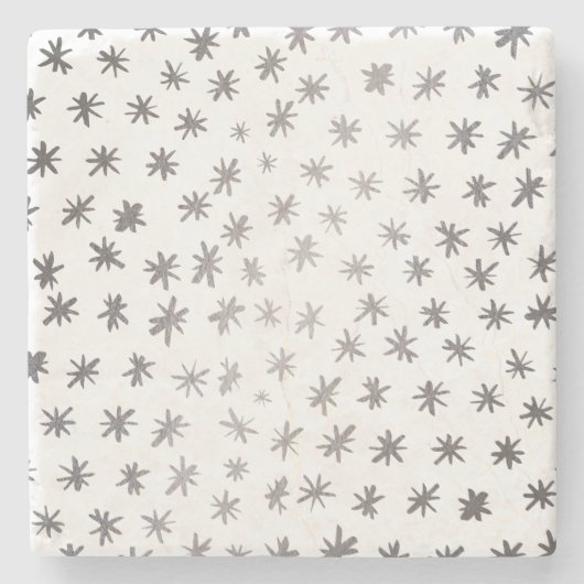 Metallische Sterne - silber Steinuntersetzer (Vorderseite)