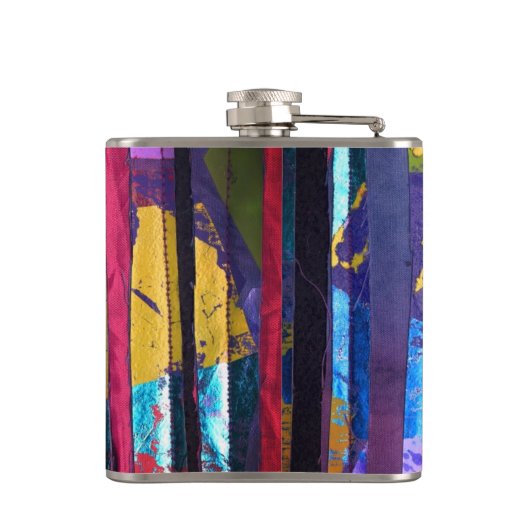 Metallische Streifen Flachmann (Rückseite)