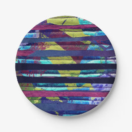 Metallische Streifen Pappteller