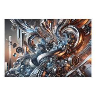 Metallische Strömungen Fotodruck