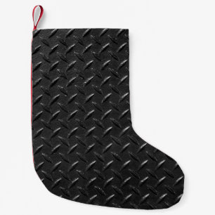 metallische Struktur in schwarzer Farbe Kleiner Weihnachtsstrumpf